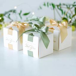 Caixa De Presente De Logotipo Personalizado Com Fita, Caixas De Doces Para Batizado, Chuveiro De Bebê, Evento De Aniversário, Fontes Do Partido, Favores Do Casamento - Image 2