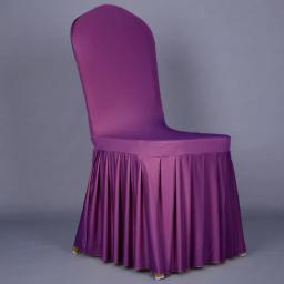 Capas para cadeiras de festa de casamento com saia, capa para jantar em casa, assento para festa, hotel, banquete, sala de jantar, lavável e grosso - Image 5