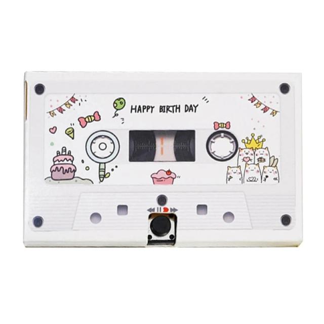 Cartão de Felicitações com Gravador Personalizado para Aniversário - Mensagem de Voz de 60 Segundos