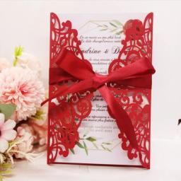 Cartões do convite com Envelopes, Fita do bolso, Convites De Casamento, Aniversário De Casamento, Favores Do Partido Batismo, Fontes Do Partido, 10pcs - Image 4