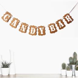 Candy Bar Party Banner, Recepção do casamento, Decoração de Buffet, Fotografia - Image 4