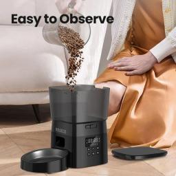 Rojeco Alimentador Automático Pet, Versão Botão, Auto Cat Food Dispenser, Dog Dry Food Acessórios, Controle inteligente - Image 5