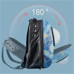 Mochila para transporte de animais de estimação, bolsa respirável pequena de cor pura com cápsula para transporte de animais de estimação, cães e gatos - Image 4