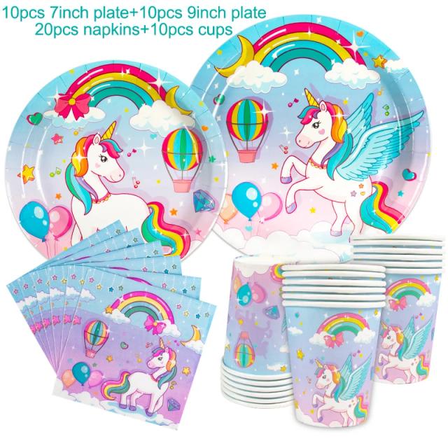 Decoração de Festa com Tema de Unicórnio: Placas, Copos e Acessórios Coloridos para Chá de Bebê e Aniversário
