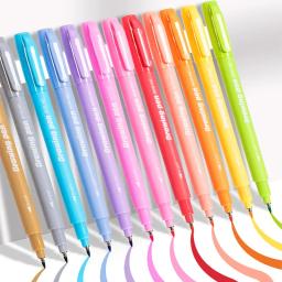Água à base de tinta cor canetas, caligrafia escova caneta, pincel ponta marcador, sentiu ponta, ótimo para letras, Journaling, 12 cores pastel - Image 1