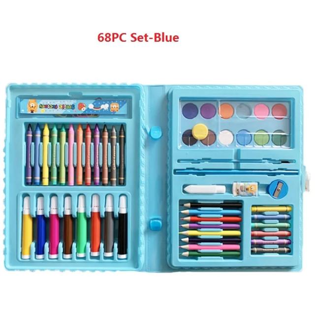 Conjunto Completo de Pintura Infantil com Pincéis e Ferramentas Artísticas para Desenvolvimento Criativo das Crianças