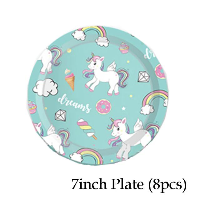 Decoração de Festa Unicórnio: Utensílios de Mesa descartáveis com Copos, Guardanapos e Placas de Papel para Aniversário e Chá de Fraldas