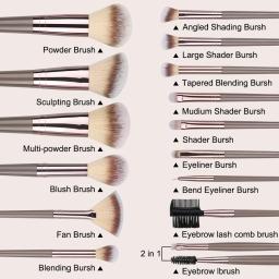 Conjunto de pincéis de maquiagem para mulheres, 1-20 peças, rosto, cosméticos profissionais, pincel corretivo macio, kabuki, mistura, ferramentas de beleza - Image 5