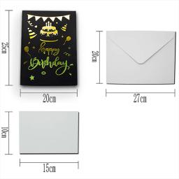 Cartões de aniversário 3D com envelope, luz e música, cartão de feliz aniversário, cartão de presente pop-up musical para homem e marido - Image 6