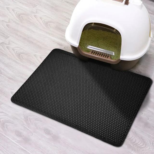 Tapete de areia para gatos com dupla camada impermeável, antiderrapante e lavável - Ideal para conforto e higiene de pets