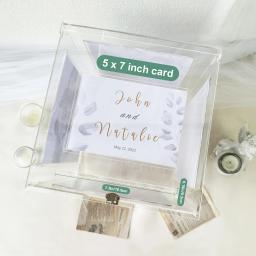 Caixa De Cartão De Casamento De Acrílico com Porta-retrato, Grande Envelope De Dinheiro Rotativo, Titular De Caixa De Cartão Para Graduação, Decoração De Festa De Aniversário - Image 3