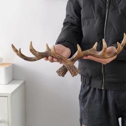 Vintage resina Antler chave gancho, roupas e chapéus gancho, criativo cervo chifre parede pendurado, high-end banheiro, decoração sala de estar - Image 2