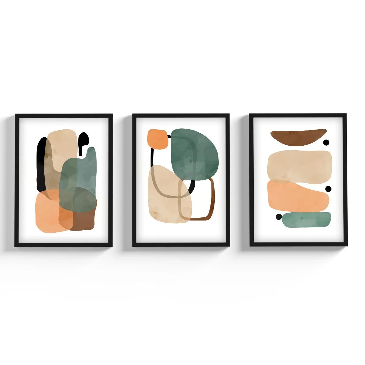 Quadro Decorativo Moldura Vidro Abstrato Sala Quarto Moderno - Image 1