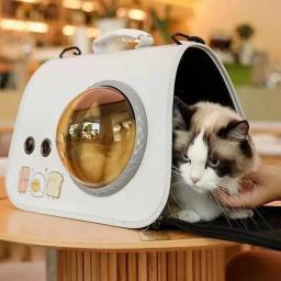 Cápsula Espacial Pet Portátil e Dobrável, Mochila de Transporte Gato, Mala de Transporte, Suprimentos Transportadores Transparentes, Mala para Gatos - Image 5