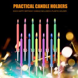 Velas flame coloridas, festa de casamento, aniversário, bolo, decoração, suprimentos para crianças - Image 2