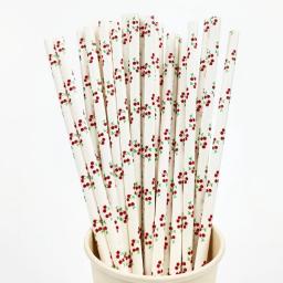 Canudos de papel de frutas, abacaxi, morango, limão, canudos criativos, decoração de aniversário, chá de bebê, 25pcs - Image 4