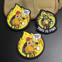 Mochila com braçadeira moral, patch de gancho e laço, tudo bem Meme, celebridade da Internet, cachorro bebendo café divertido, novo design - Image 1