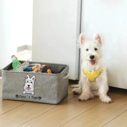 Personalizado Pet Storage Box, Dog Toy Basket, Cat Image, Name, Clothes Organizer, Acessórios Supplies, Free Print - Image 5