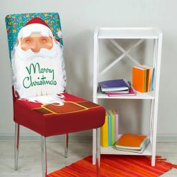 Cadeira Stretchable Natal capas Set, festivo Santa Cartoon Snowman Print, novo - Image 5
