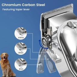 All-Metal Recarregável Pet Hair Clipper, Profissional Dog Trimmer, Cat Shaver, Máquina de Corte, Puppy Grooming, corte de cabelo, Baixo Noice - Image 2