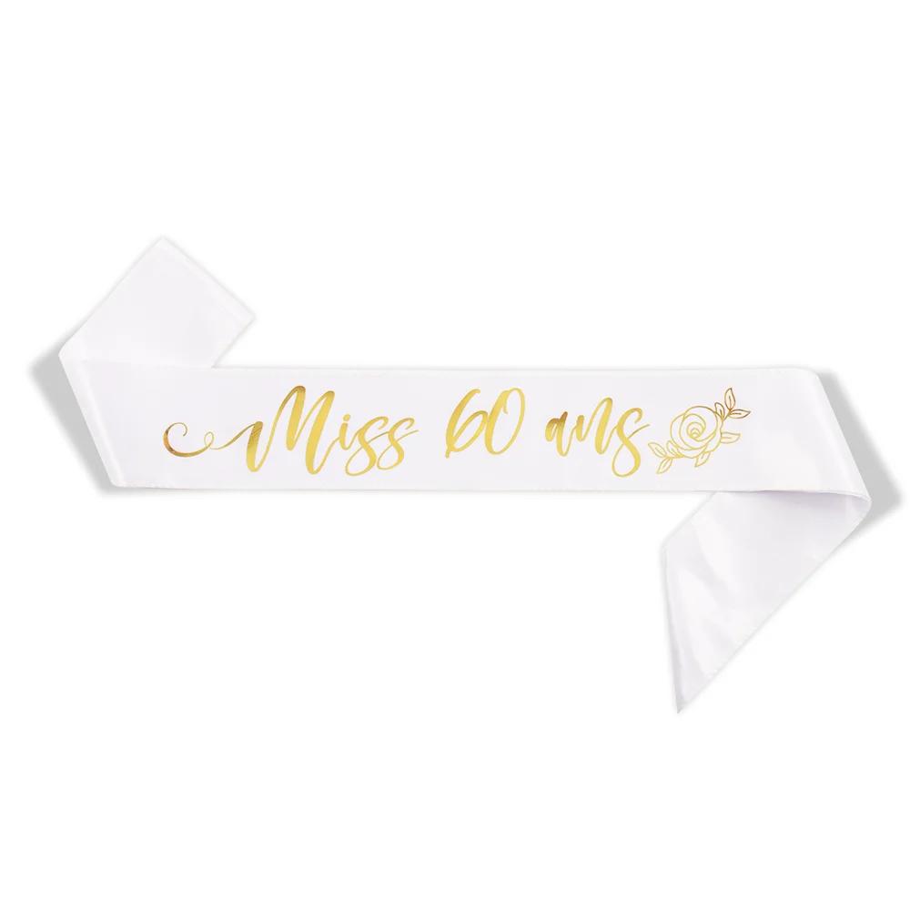 Faixa de aniversário para mulher 18 20 30 40 50 60 th decoração de festa de aniversário (8*90cm) - Image 1