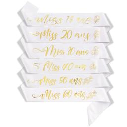 Faixa de aniversário para mulher 18 20 30 40 50 60 th decoração de festa de aniversário (8*90cm) - Image 1