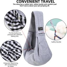 Bolsa de ombro Crossbody algodão confortável para animais de estimação, viagens ao ar livre, estilinete portátil de gato e cachorro - Image 5