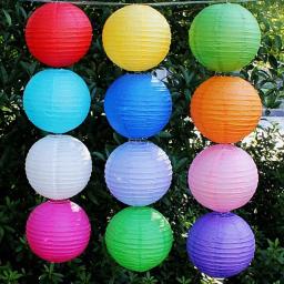 Lanternas De Papel Chinesas Multicoloridas, Eventos De Casamento E Decoração De Festa, Fontes De Férias, Bola De Papel, 32 Cores, 15-20-25-30-35-40cm - Image 3