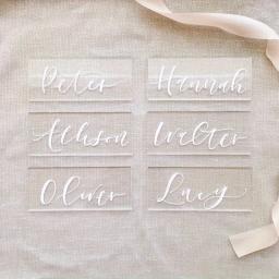 Transparente Acrílico Cartões de Lugar para Casamentos e Festas, Casamento Reservado Sinais para Cadeiras, Table Setting Signs, Seat Label, 20PCs - Image 3