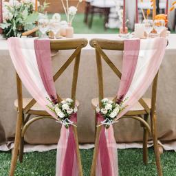 Como Chiffon Cadeira Sashes, Decoração da cadeira do casamento, Casamento corredor, Festa, Banquete, Evento, Baby Shower, 17x250cm, 10 Pcs, 50Pcs - Image 2