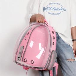 Mochila para transporte de animais de estimação, bolsa para gato e cachorro, respirável e portátil, ideal para viagem, espaço transparente - Image 3