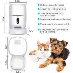 6L Tuya Alimentador Automático Pet Dispensador De Alimentos Inteligente Para Cat Dog Tigela Temporizador Robô Pet Dispensador De Alimentação Auto Sensor Cat Alimentador - Image 6
