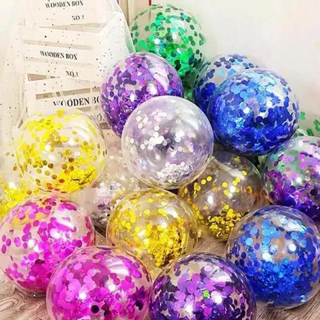 Balões de 12 Polegadas com Confetes de Látex para Casamentos e Festas de Aniversário - Decorações de Ouro para Chá de Fraldas e Festas com Gás Hélio