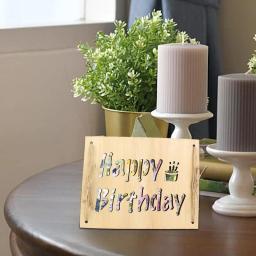 DIY Cartão De Aniversário Oco De Madeira Decorativa Envolvimento De Dinheiro Cartão De Convites De Casamento Para Ornamentos De Festa Lembrança Portátil Cartão de feliz aniversário, faça você mesmo, oco, madeira, decor - Image 3