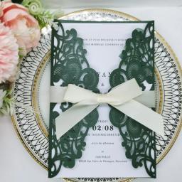 Cartões do convite com Envelopes, Fita do bolso, Convites De Casamento, Aniversário De Casamento, Favores Do Partido Batismo, Fontes Do Partido, 10pcs - Image 5