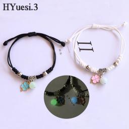 Luminous Cat Star Moon Cross Charms Bracelet Set para homens e mulheres, corda tecida ajustável, presente da amizade, verão, 2pcs - Image 5