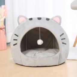 Super Cat Bed Warm Pet House Kitten Cave Cushion Cat House Warm Sleeping Dog Basket Tent Small Dog Mat Suprimentos Cama para gatos - Image 2