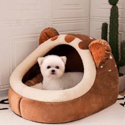 Cama de cachorro de inverno auto-aquecimento casa de cachorro aconchegante gato dormir tenda camas de caverna indoor gatinho ninho canil cabana para pequenos gatos médios do cão - Image 1
