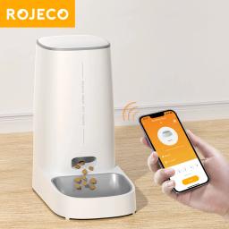 ROJECO-Alimentador Automático Pet, Dry Food Dispenser, Smart Wi-Fi, Controle Remoto, Alimentador Automático, Acessórios Dog - Image 1