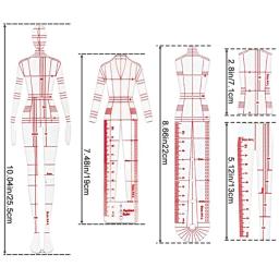 Régua modelo costura manequim, 4 unidades, ilustração régua desenho para costura, alfaiataria, design - Image 6