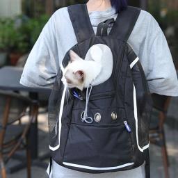 Portadores de animais de estimação portátil malha respirável cão mochila dobrável grande capacidade gato saco transporte ao ar livre viagem suprimentos para animais estimação - Image 4