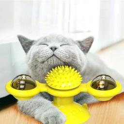 Moinho de vento brinquedo do gato interativo brinquedos para animais de estimação para gatos puzzle brinquedo jogo de gato com whirligig turntable para gatinho escova dentes pet suprimentos - Image 1