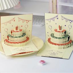 Cartões com Envelope, Cartão de Bolo de Aniversário Musical 3D, Luz LED, Pop-Up, Cartões Postais para Menina e Criança Esposa, Todas as Ocasiões, Barco da gota - Image 2