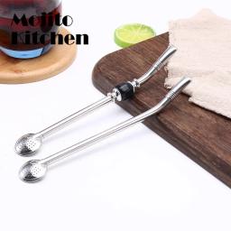 Reutilizáveis canudos de aço inoxidável para chá erva-mate, bombilla, cabaça, beber filtro, colher, bar acessórios - Image 2
