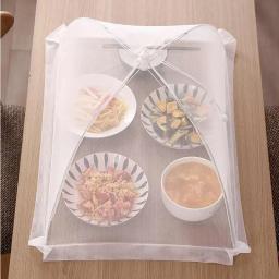 Capa de malha dobrável para alimentos, lavável, moscas, mesas, à prova de insetos, proteção para pratos, acessórios de armazenamento de cozinha para casa - Image 2