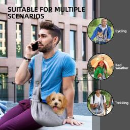 Bolsa de ombro Crossbody algodão confortável para animais de estimação, viagens ao ar livre, estilinete portátil de gato e cachorro - Image 6