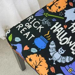 Halloween Abóbora Cadeira Capa, Elastic à prova de poeira Slipcovers, Lavável Jantar Seat Covers, Festa, Hotel, Cozinha, Casa, 1Pc - Image 4