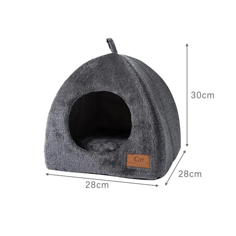 Confortável cama dobrável de pelúcia, sofá macio para cães pequenos e médios, casa de gatos, almofada para dormir para cachorros, ninho quente para inverno - Image 1