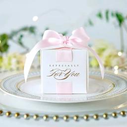Caixa De Presente De Logotipo Personalizado Com Fita, Caixas De Doces Para Batizado, Chuveiro De Bebê, Evento De Aniversário, Fontes Do Partido, Favores Do Casamento - Image 4