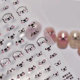 Kawaii Otter Expressão Nail Art Adesivos, Transparente, Geléia, Adorável, Kawaii, Nail Design, Decalque Decorativo, DIY Acessórios, 1Pc - Image 2